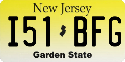 NJ license plate I51BFG