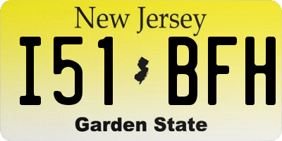 NJ license plate I51BFH