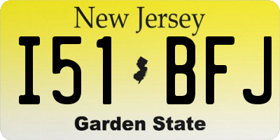 NJ license plate I51BFJ
