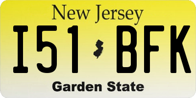 NJ license plate I51BFK