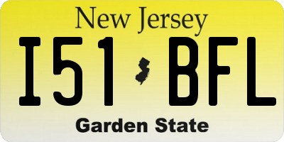 NJ license plate I51BFL