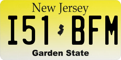 NJ license plate I51BFM