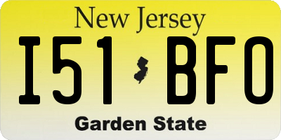 NJ license plate I51BFO