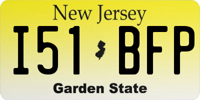 NJ license plate I51BFP