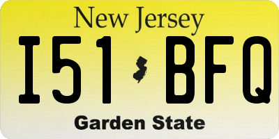NJ license plate I51BFQ