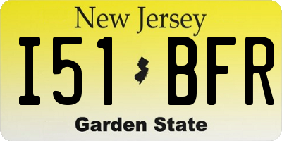 NJ license plate I51BFR