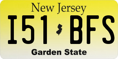 NJ license plate I51BFS