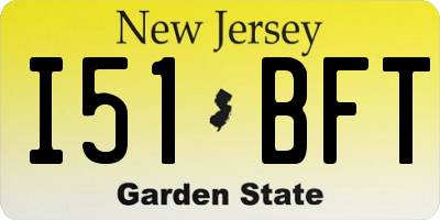 NJ license plate I51BFT