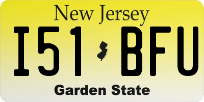NJ license plate I51BFU