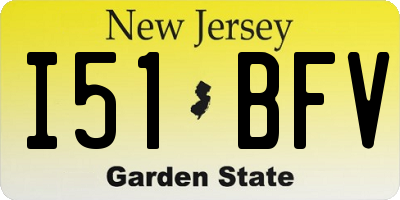 NJ license plate I51BFV