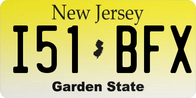 NJ license plate I51BFX