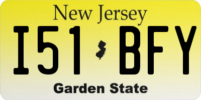 NJ license plate I51BFY