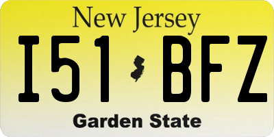 NJ license plate I51BFZ