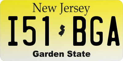 NJ license plate I51BGA