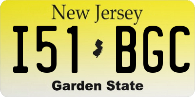 NJ license plate I51BGC