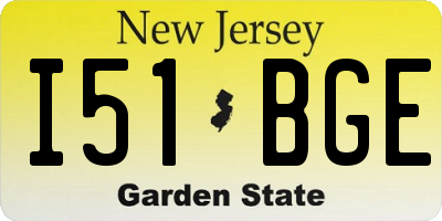 NJ license plate I51BGE