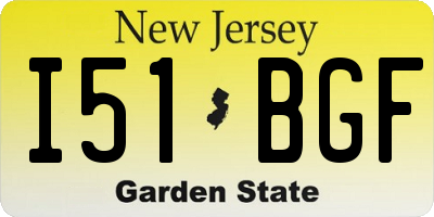 NJ license plate I51BGF