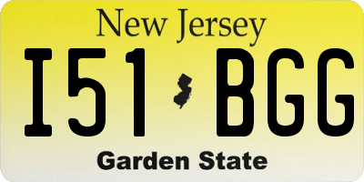 NJ license plate I51BGG
