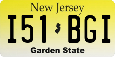 NJ license plate I51BGI
