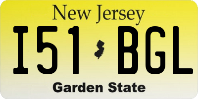 NJ license plate I51BGL