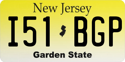 NJ license plate I51BGP