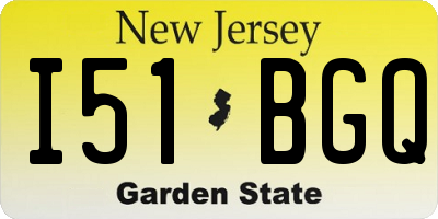 NJ license plate I51BGQ