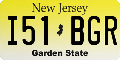 NJ license plate I51BGR