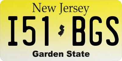 NJ license plate I51BGS