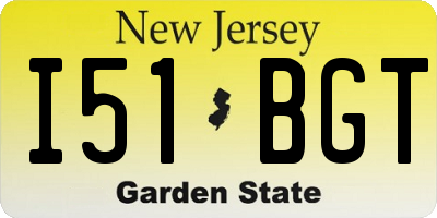 NJ license plate I51BGT