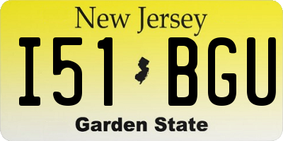 NJ license plate I51BGU