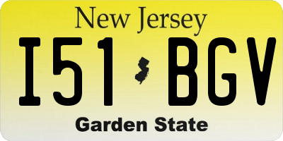 NJ license plate I51BGV