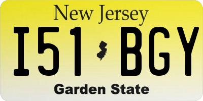 NJ license plate I51BGY