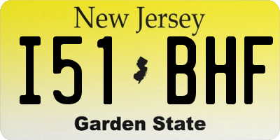 NJ license plate I51BHF