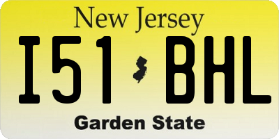NJ license plate I51BHL