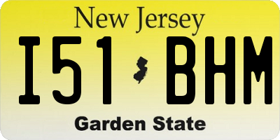 NJ license plate I51BHM