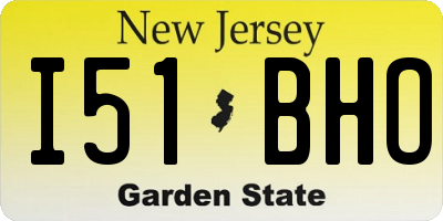 NJ license plate I51BHO
