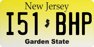 NJ license plate I51BHP