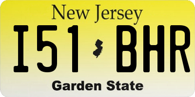 NJ license plate I51BHR