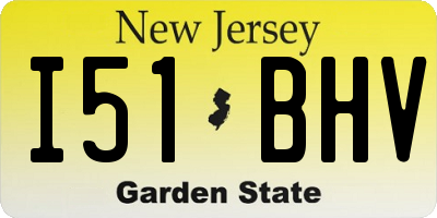NJ license plate I51BHV