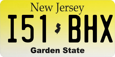 NJ license plate I51BHX