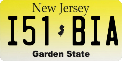 NJ license plate I51BIA
