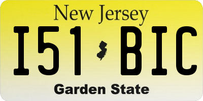 NJ license plate I51BIC