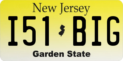 NJ license plate I51BIG