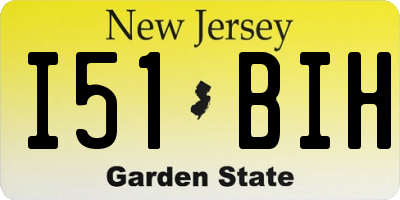 NJ license plate I51BIH
