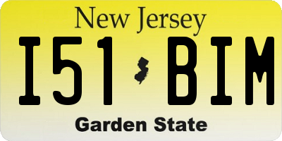NJ license plate I51BIM