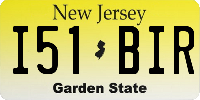 NJ license plate I51BIR