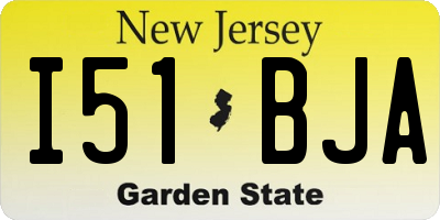 NJ license plate I51BJA