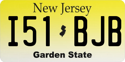 NJ license plate I51BJB