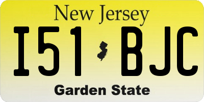 NJ license plate I51BJC