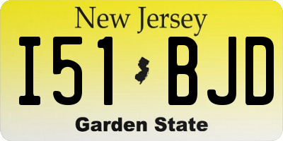 NJ license plate I51BJD